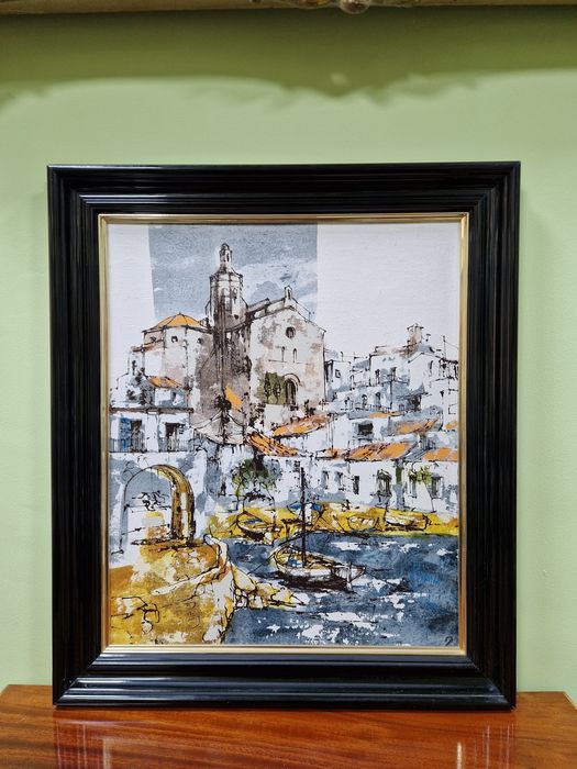 Страхотна майсторска авторска антикварна картина испанска