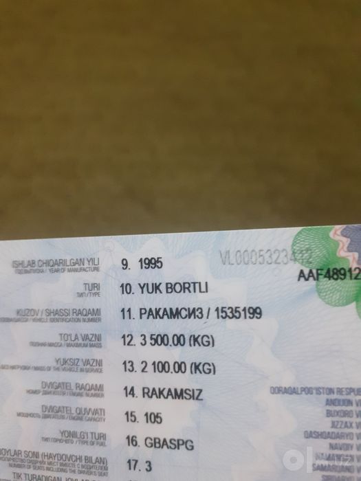 Gazel sotiladi.Kelishiladi narxi 40 mln