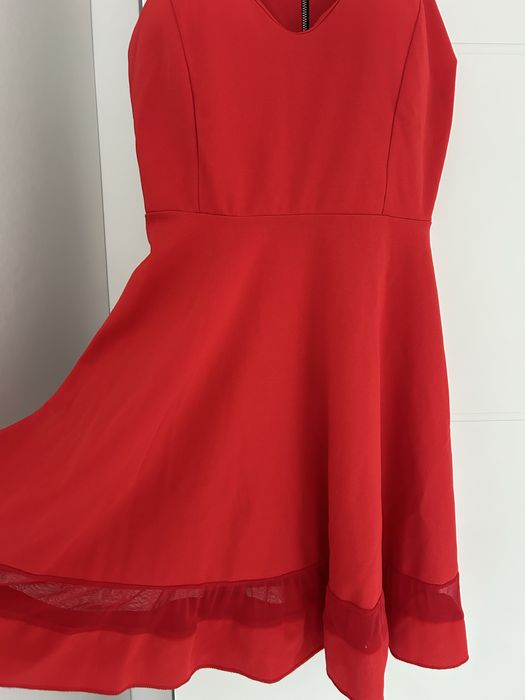 Rochie rosie, cu cupe, marimea S/M