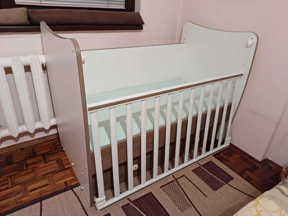 Бебешко / Детско легло LORELLI Matrix_60/120см._Бяло / Дъб