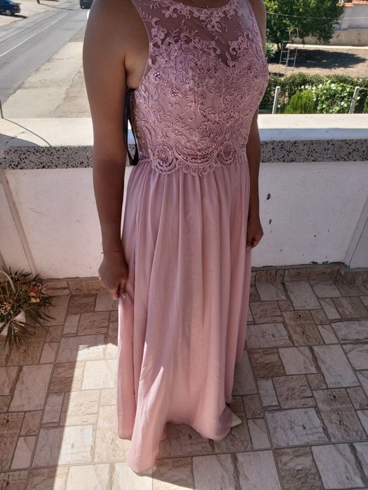 Официална розова рокля