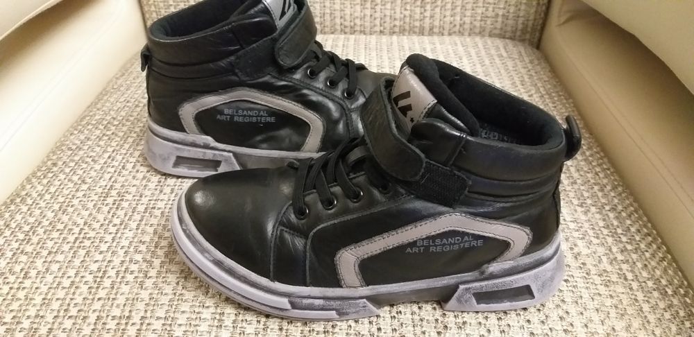 Ботинки  зимнии кожаные  подростковые