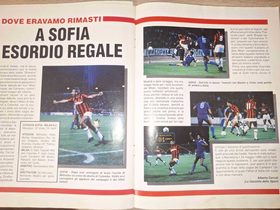 ОРИГИНАЛ! Уникално колекционерско футболно списание от 1988 г.  AC MILAN – ВИТОША / ЛЕВСКИ