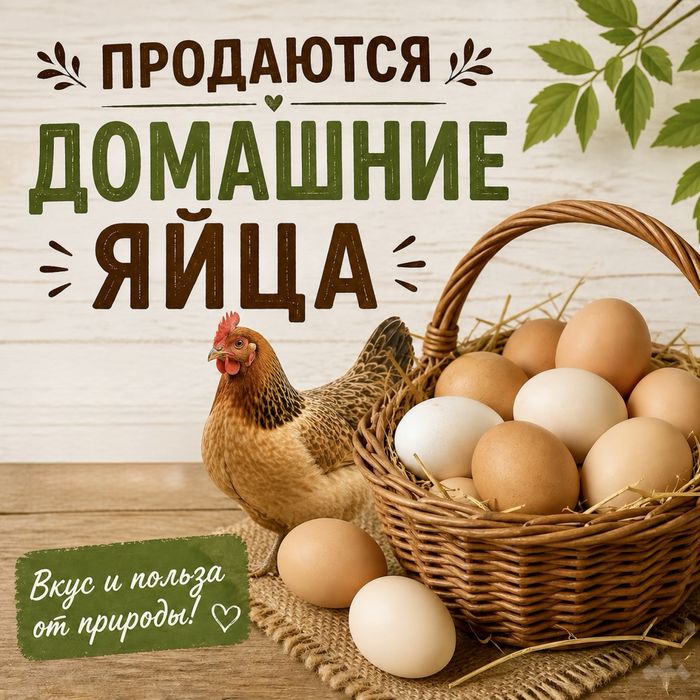 Домашние куриные яйца