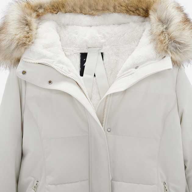 Zara - дълго зимно бяло яке - размер М
