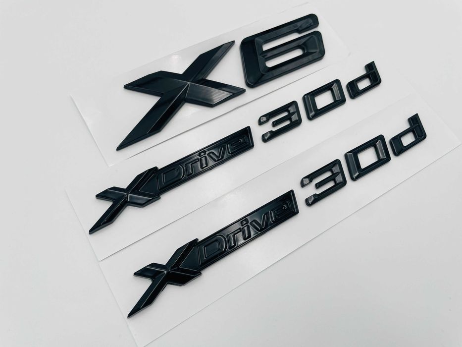 Set embleme compatibile BMW X6 x-drive 30d negru