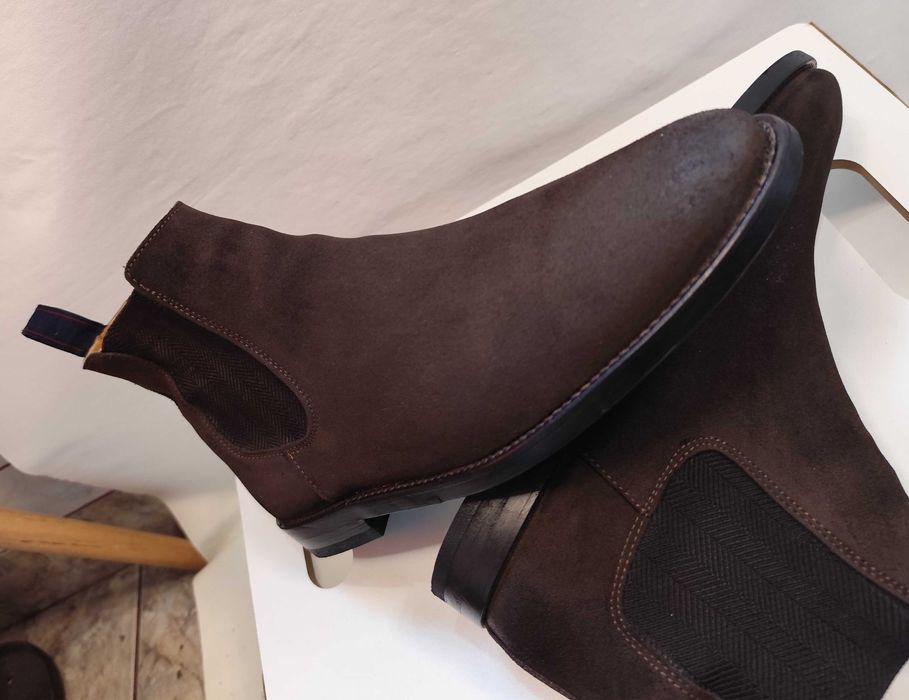 Ghete chelsea plain toe 43 43.5 GANT piele naturala moale maro cafeniu