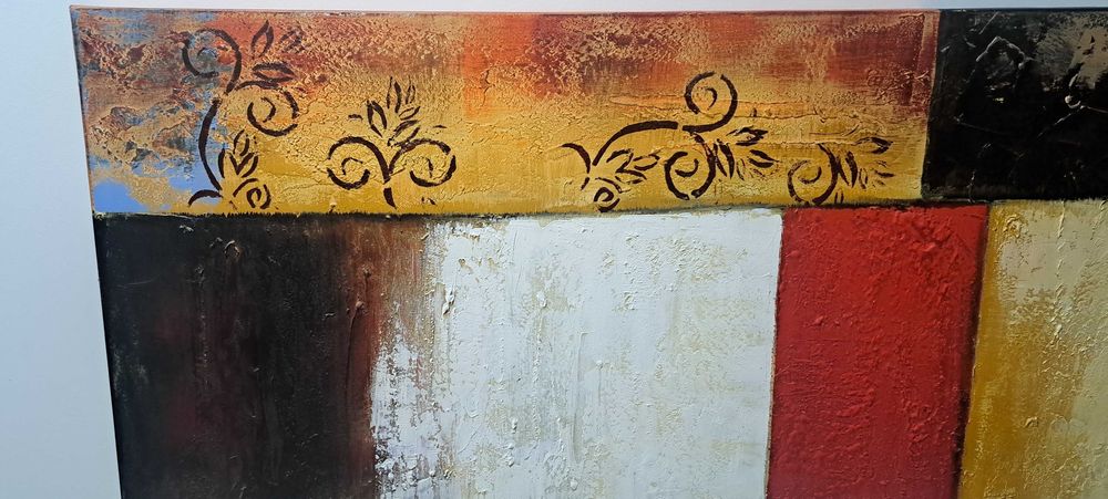 Tablou abstract, linii si detalii floare
