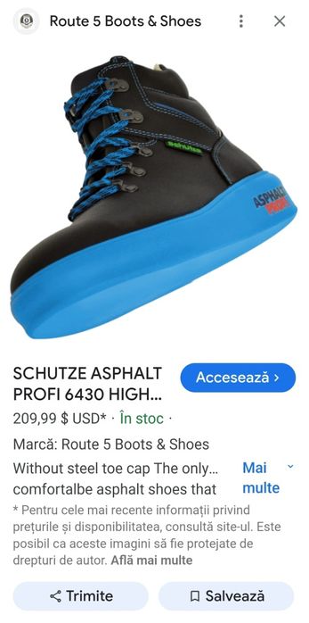Ghete piele hidrofoba Schulze ASPHALT Profi S2 gen UVEX marimea 40