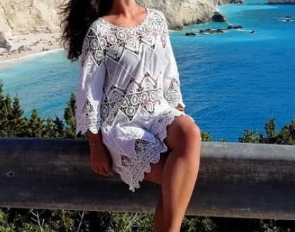 Дамска дантелена плажна рокля