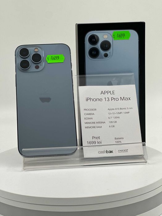 Iphone 13 Pro Max 128GB Baterie 100% Garantie 24 Luni CashBox
