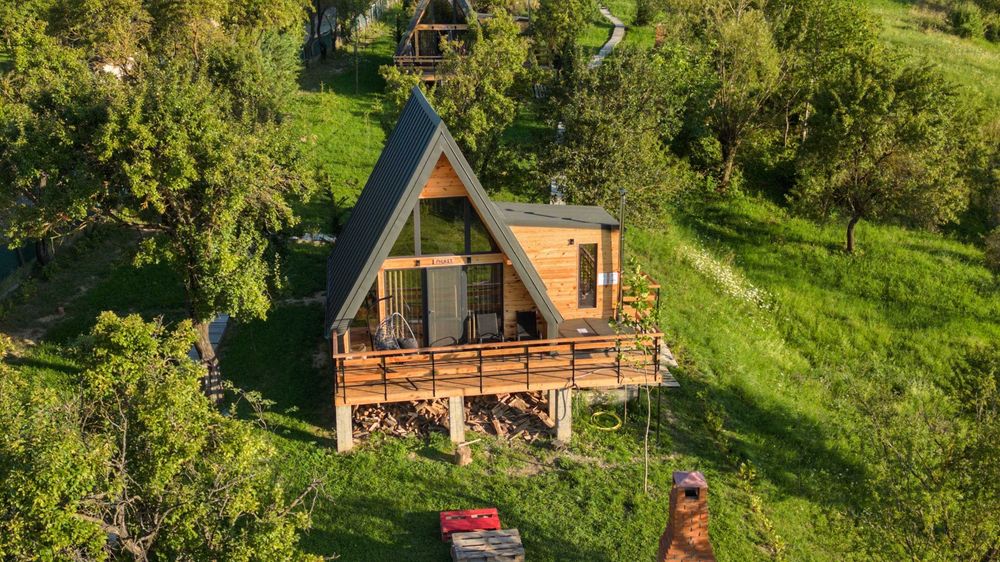 Cabană A-Frame cozy, la munte, cu jacuzzi  și view superb, pentru 2 persoane - Phuket