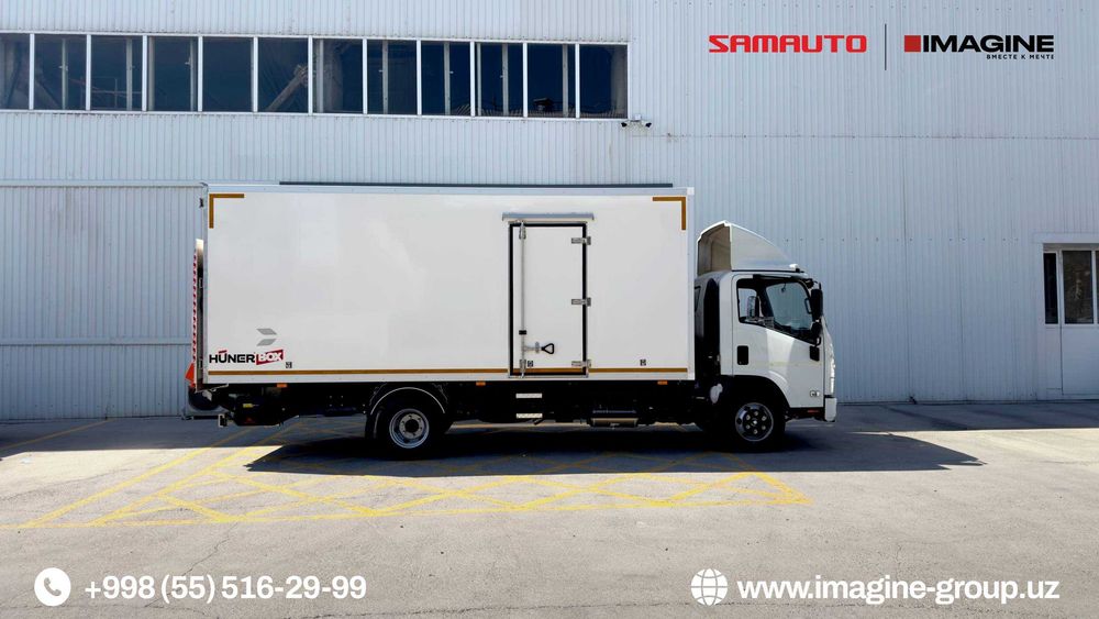 Изотермический фургон на базе шасси ISUZU NQR90L-L с гидробортом