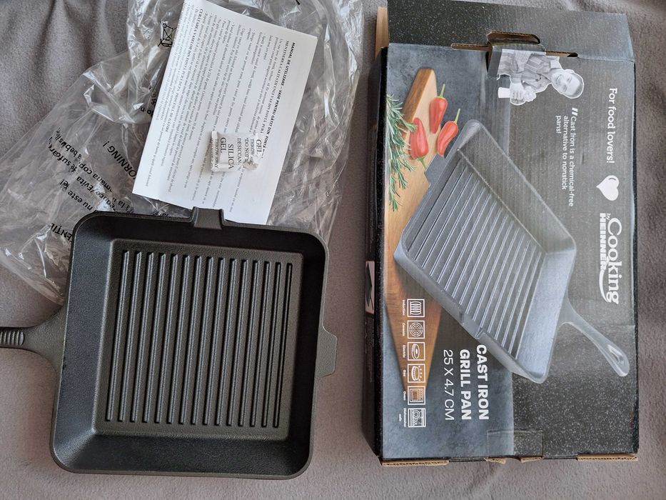 Tigaie grill fonta pura inductie dimensiune 25 x 4.7 cm tigaie gratar fonta