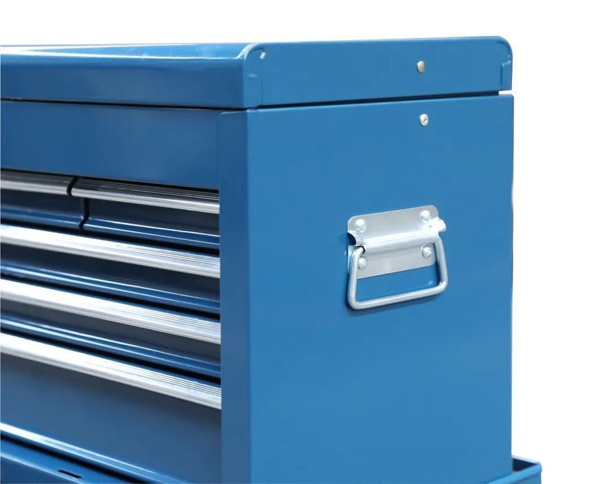 Dulap metalic premium pentru scule, 2 piese, 6 sertare si 2 usi, albas