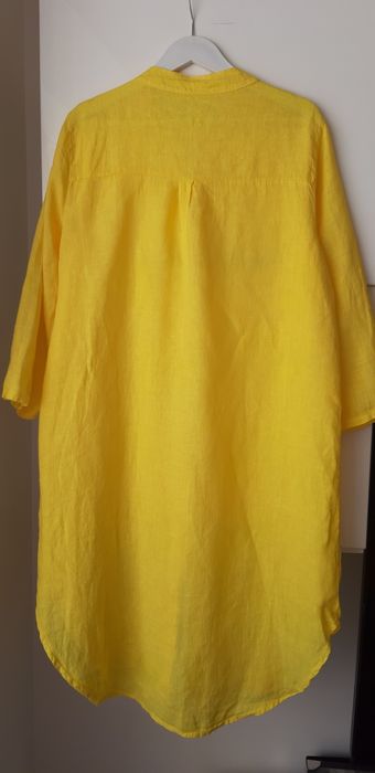 Rochie Puro Lino,din in 100%,noua galbena L