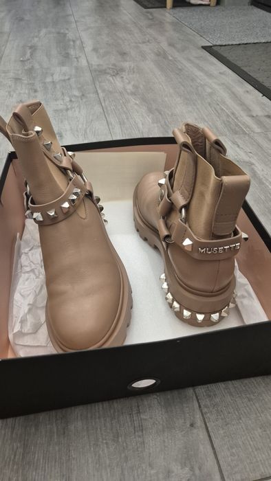 Musette Ghete dama, ELISE 266, Piele naturala, Maro cenusiu, 35 EU