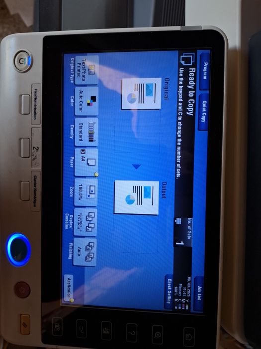 Vand konica minolta bizhub c224e cu defect si un set de cartuse noi