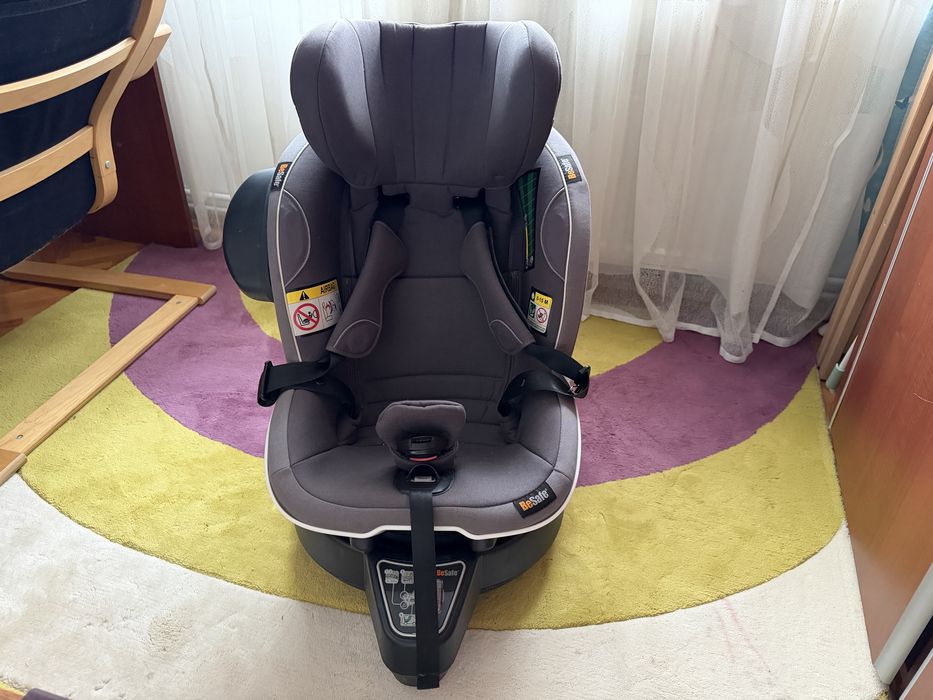 Scaun auto 360 BeSafe iZi Turn i-Size gri metallic melange cu insertii pentru nou-nascut