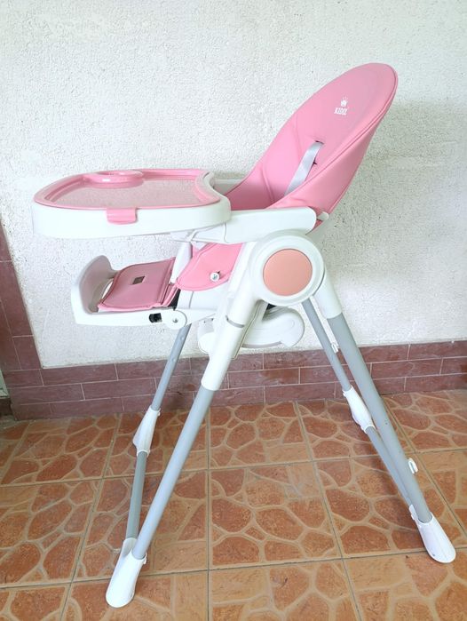 Scaun de masa bebe copii mici kidiz fete roz pliabil
