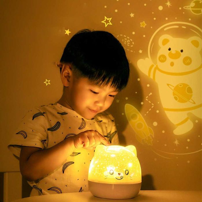 Детска нощна лампа с 6 прожекционни плаки- Joernso