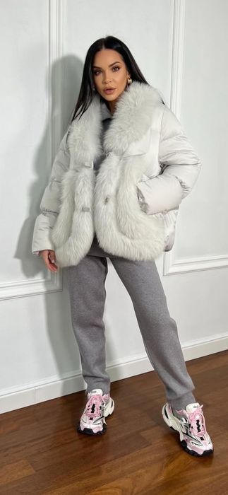 Geaca cu puf natural si blanita naturala