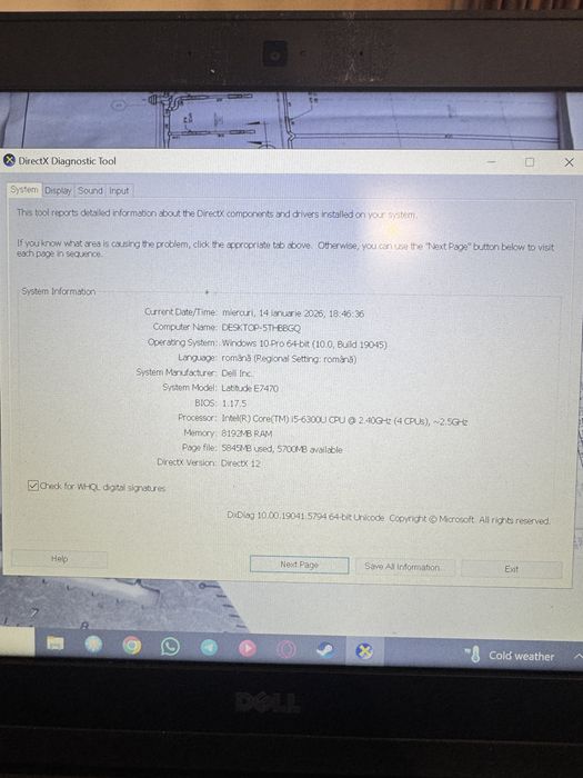 Dell Latitude 7470 (ca nou) 14inch