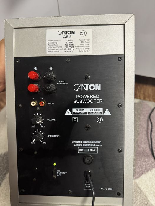 Subwoofer activ Canton AS5 si Canton Plus C.