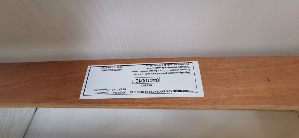 Patut pentru copii Baby, din lemn masiv, 120x60 cm, cu sertar