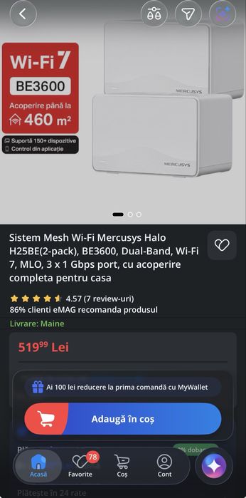 Sistem Mesh Wi-fi 7 Mercusys Halo H25BE- SIGILAT