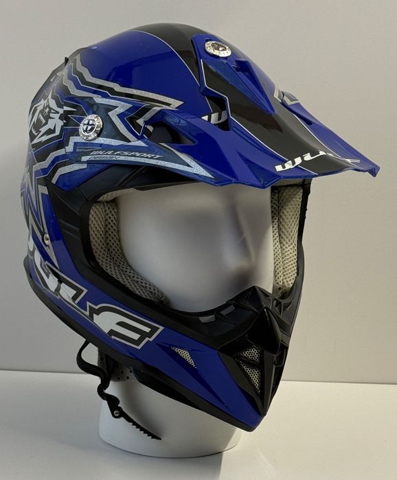 Юношеска мотокросна каска за мотор WULFSPORT размер L в добро състояние.