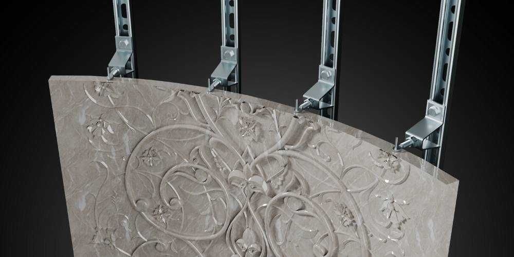 сухой монтаж кляммер крепеж кронштейн профиль фасад suxoy montaj