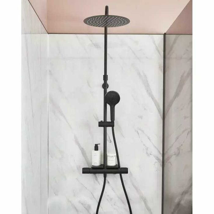 Душ колона с термостат и пита 30 черен мат с рафт Jacob Delafon Metro