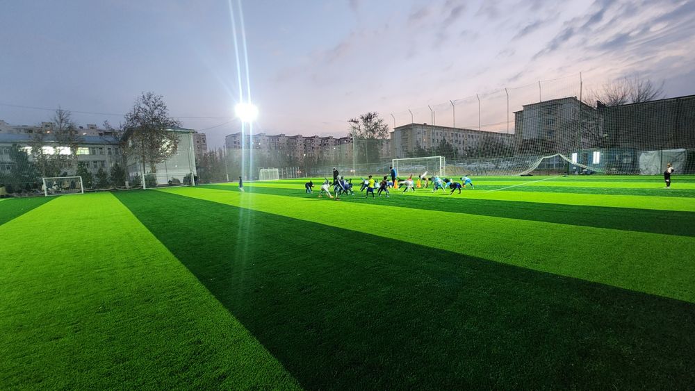 Стадион размер 51х96. Можно разделить на 4 и на 2 части.