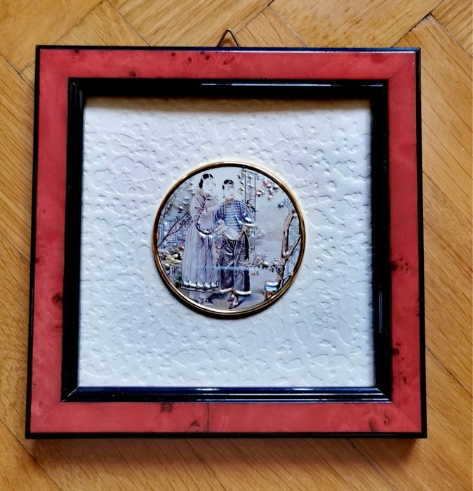 Картина арт украшение миниатюра литография 24 кт златен лист 4бр.