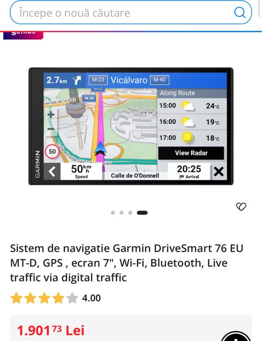 Garmin DriveSmart 76 EU MT-D, GPS , ecran 7", Wi-Fi, sigilat, transport imclus