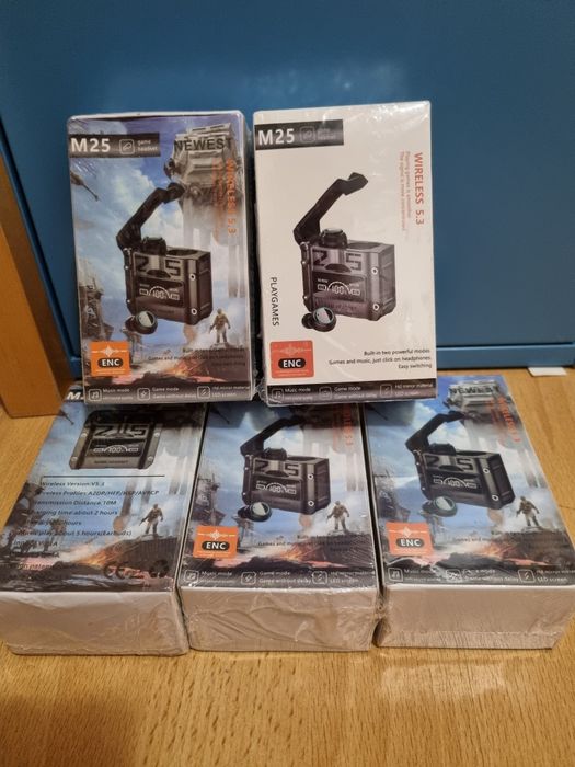 Căști TWS M25 cu Powebank 1200mAh.  Microfon. Muzică/gaming.Waterproof