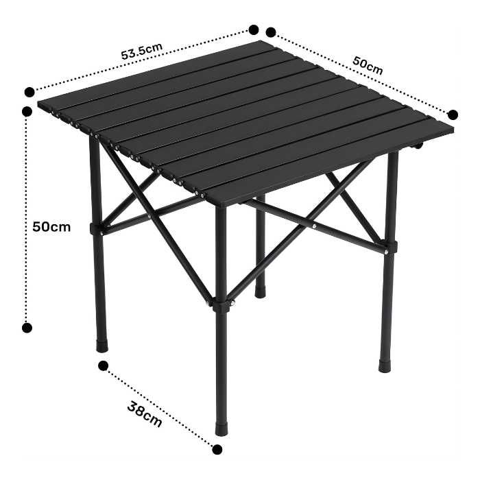 Сгъваема къмпинг маса 55x50 см – алуминиева, компактна и лека за пикник, риболов и къмпинг