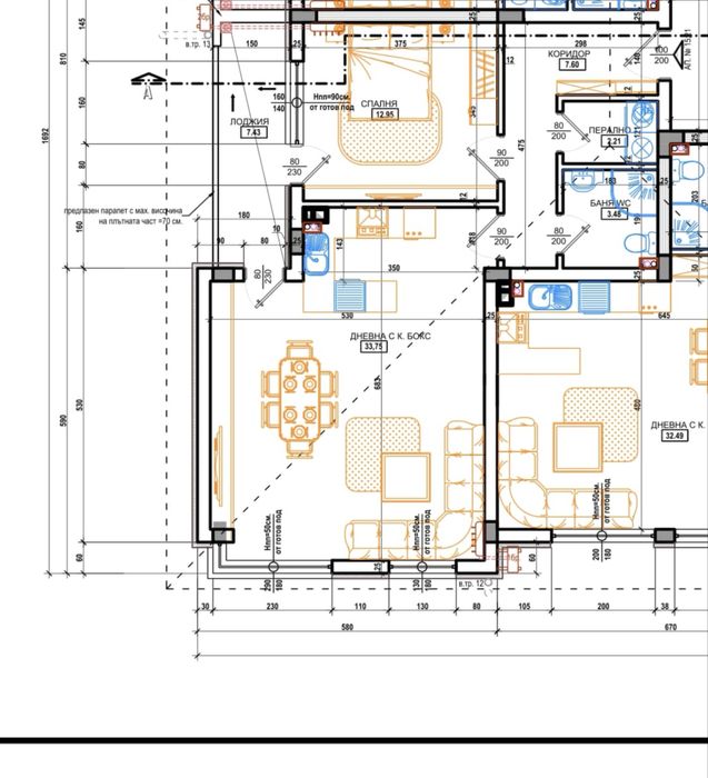 Двустаен апартамент 88кв.м кв.БОРОВЕЦ ул.Росица 7