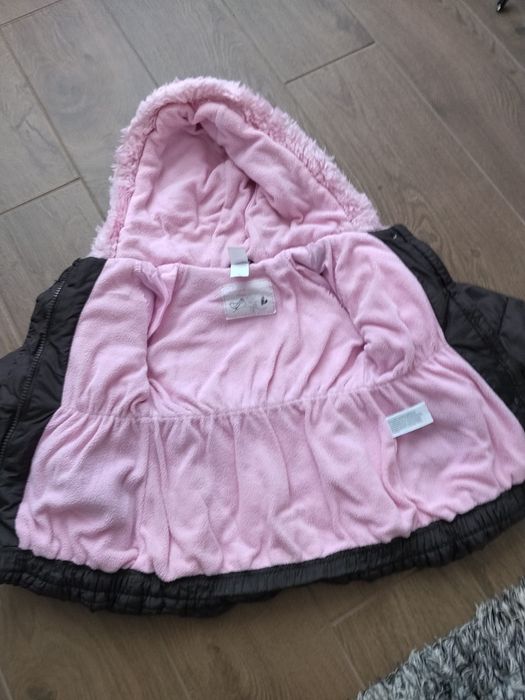 Geaca iarna fetita marimea 80, captusita cu fleece, gluga
