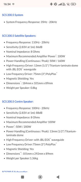 Sateliți JBL scs200