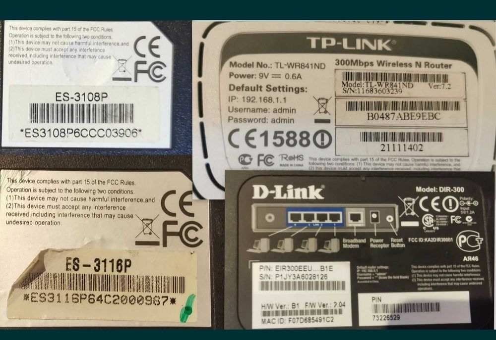 Router Tp-Link D-Link Switch TP-Link Asus AP Unifi-Ubiquiti