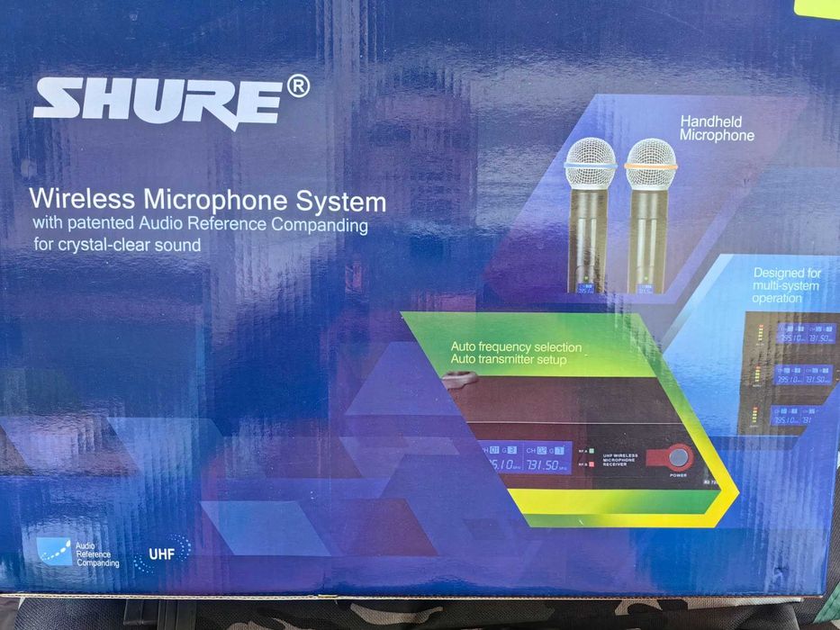 Професионални Микрофони 2 броя в куфар Shure Sm 58 Vocal artist Uhf