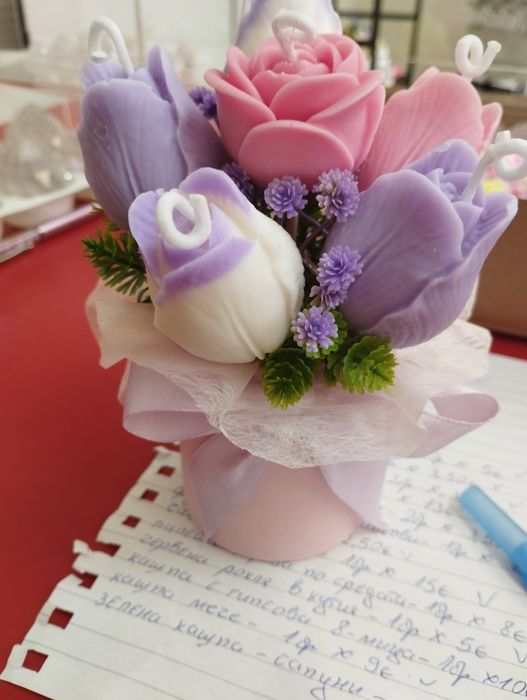 Ароматни натурални букети от соев восък