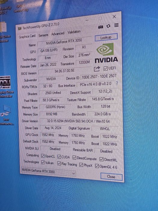 Nvidia rtx3050 dual 8GB