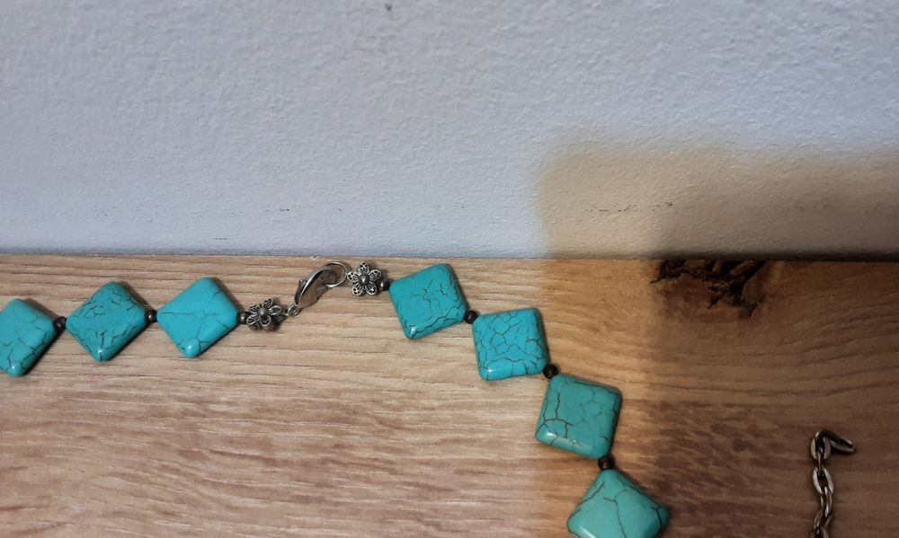 Set pietre turcoaz colier, bratara, cercei