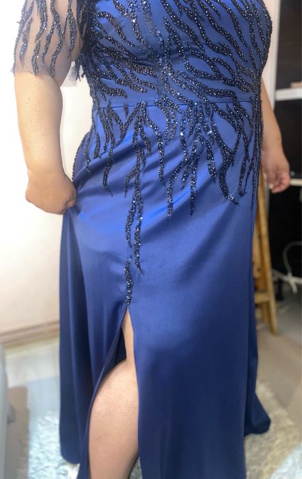 Rochie albastră de nuntă pe comandă albastru închis