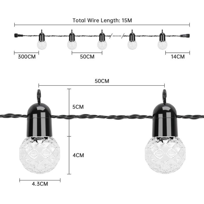Lumini  de Exterior cu Ghirlandă, 25 Becuri G40 15,5 m