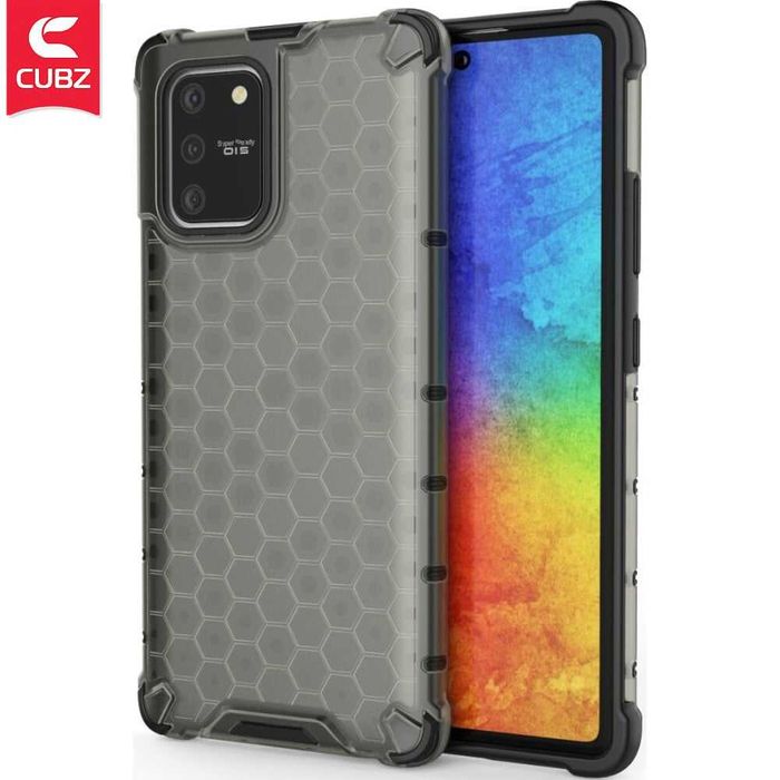 Husa carcasa telefon mobil Samsung Galaxy S10 Lite - Gel TPU Honeycomb Shock-proof Black CUBZ