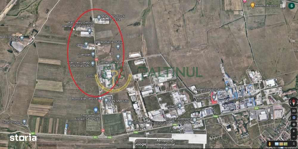 Teren industrial, 7844 mp, PUZ, zona de Vest - Aeroport, Sibiu
